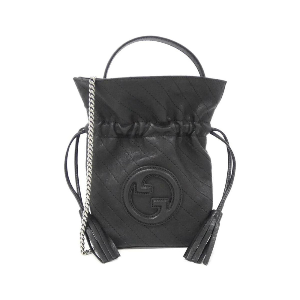 Gucci Blondie Bucket Bag black lamb leather diagonal quilting